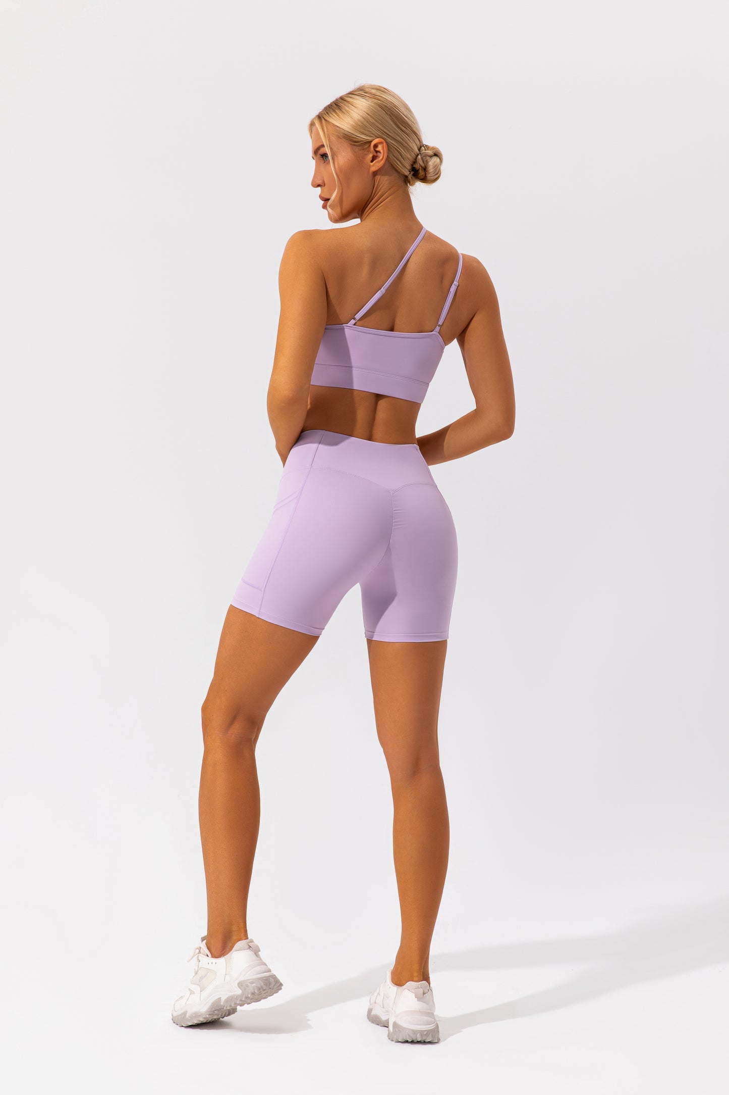 Nude Feel Asymmetrical Short 2-Piece Set - Conway Lifestyle