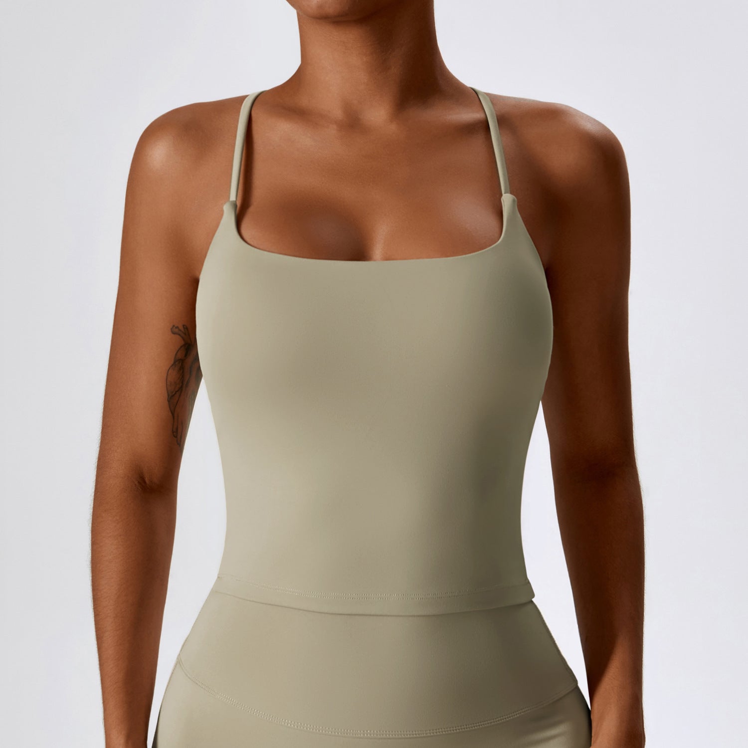 Nude Feel Midlength Criss Cross Yoga Top - Conway Lifestyle