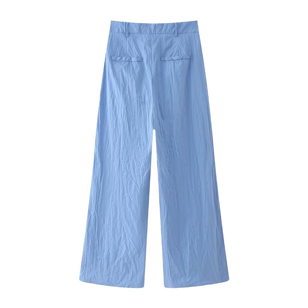 Y2K Asymmetrical Top and Low Rise Wide Leg Pant Set 