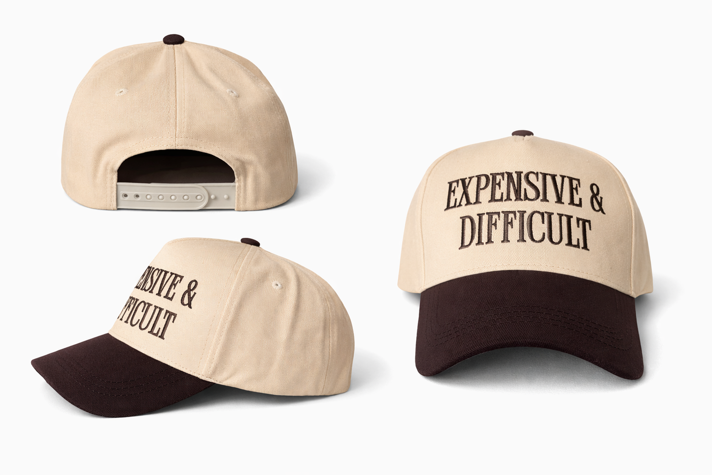 Expensive & Difficult Brown Snapback Hat