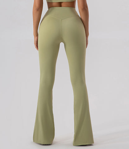 Nude Feel High Waist Split Flare Yoga Pants - Conway Lifestyle