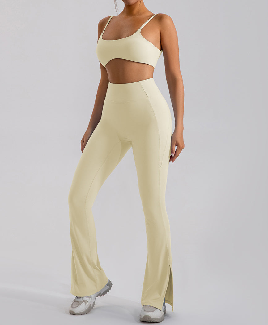 Nude Feel High Waist Split Flare Yoga Pants - Conway Lifestyle