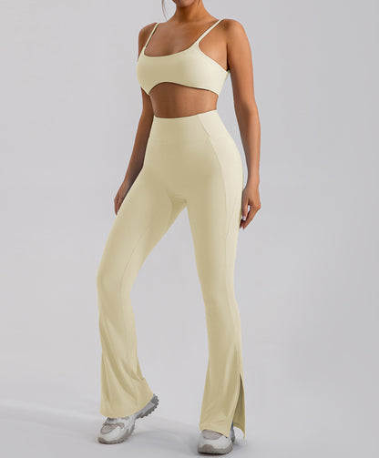 Nude Feel High Waist Split Flare Yoga Pants - Conway Lifestyle
