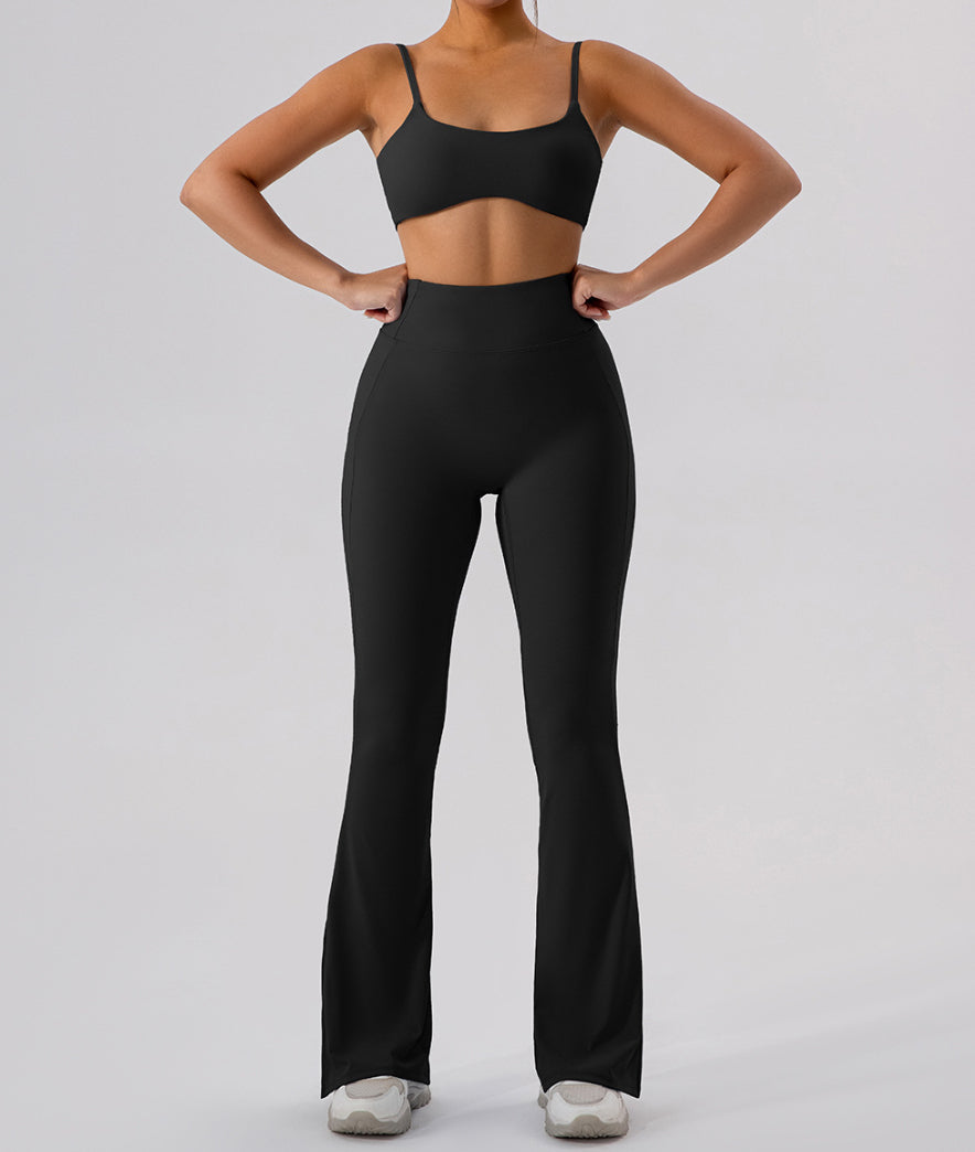 Nude Feel High Waist Split Flare Yoga Pants - Conway Lifestyle