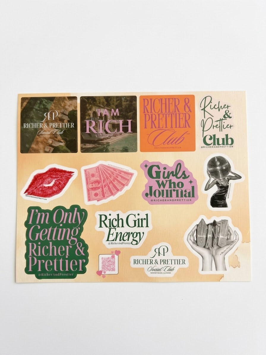 Richer & Prettier Manifestation Sticker Sheet