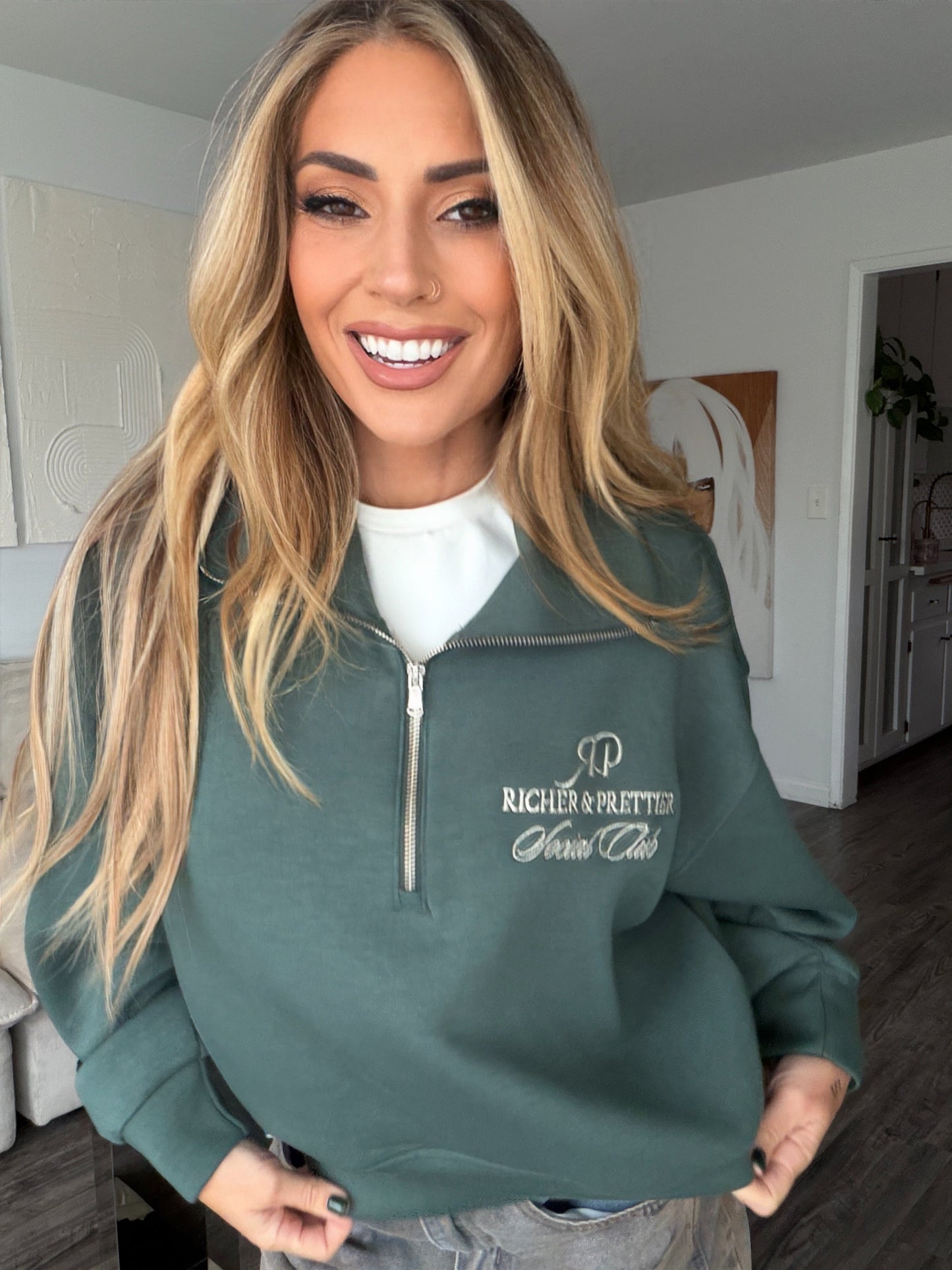 Richer & Prettier Social Club Zip Sweatshirt