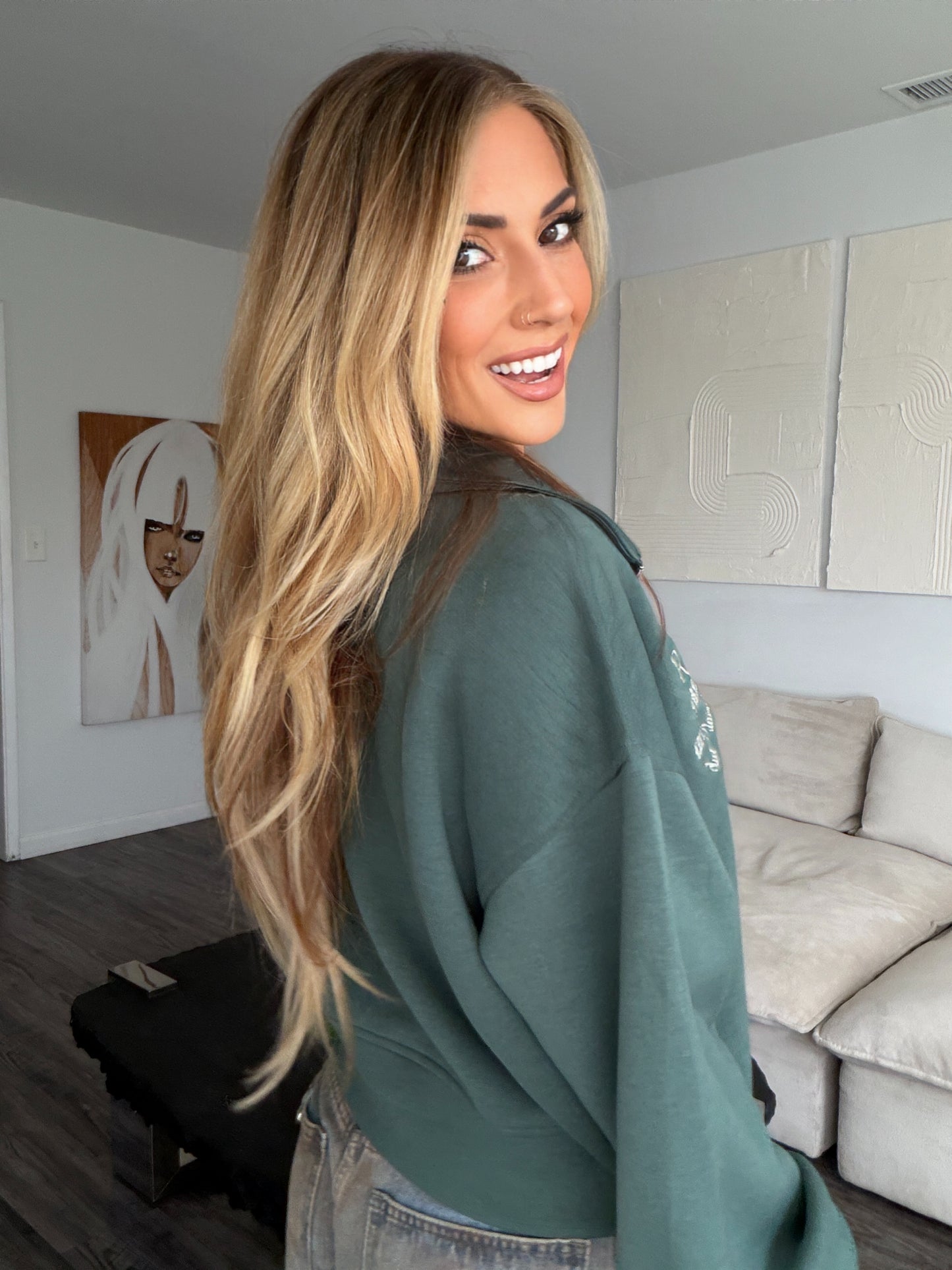 Richer & Prettier Social Club Zip Sweatshirt