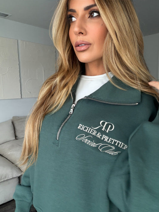 Richer & Prettier Social Club Zip Sweatshirt