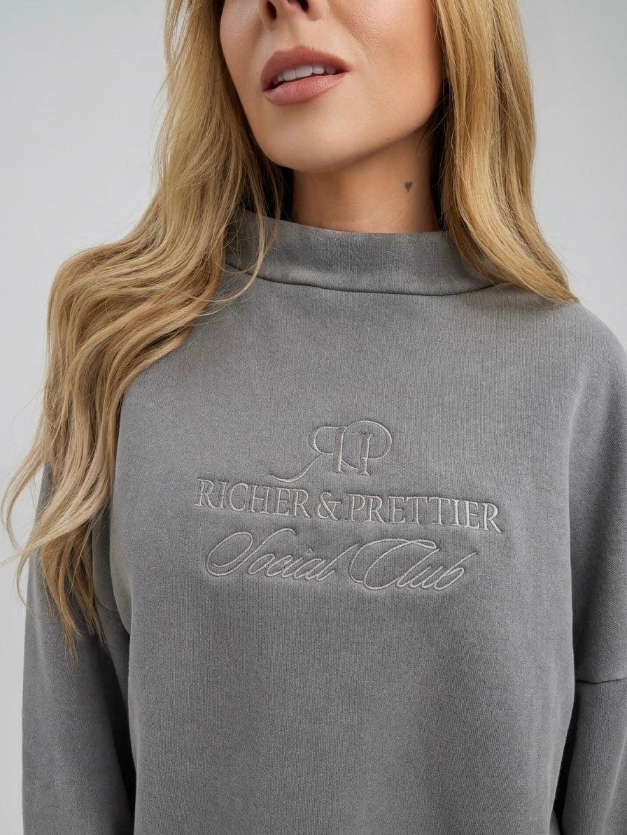 Richer & Prettier Social Club Mock Neck Sweatshirt