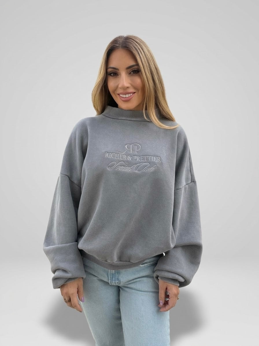 Richer & Prettier Social Club Mock Neck Sweatshirt