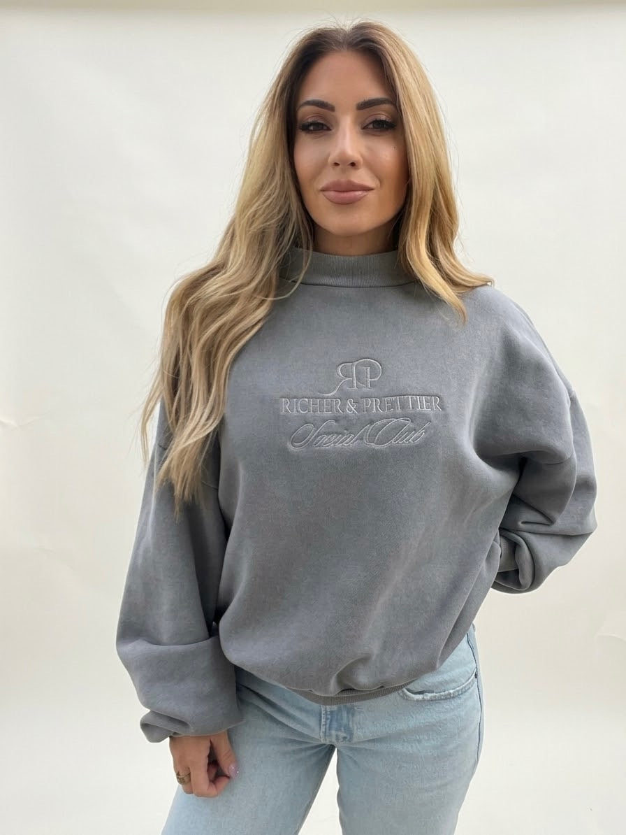 Richer & Prettier Social Club Mock Neck Sweatshirt