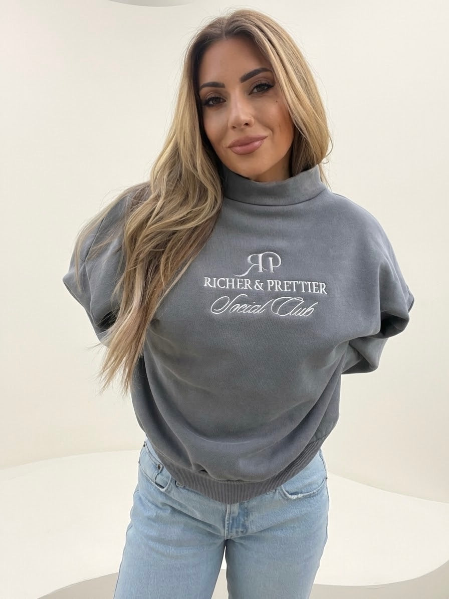 Richer & Prettier Social Club Mock Neck Sweatshirt