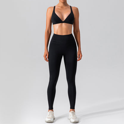 Nude Feel Waist Snatching Activewear Yoga 2-Piece Set - Conway Lifestyle