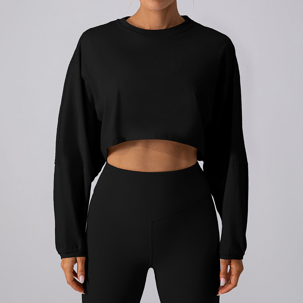 Oversized Drop Shoulder Crop Long Sleeve T-Shirt 